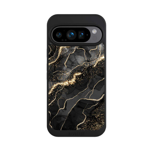 Google Pixel 9 Pro NIVOpure Dunkler Marmor Wirbel Goldoptik