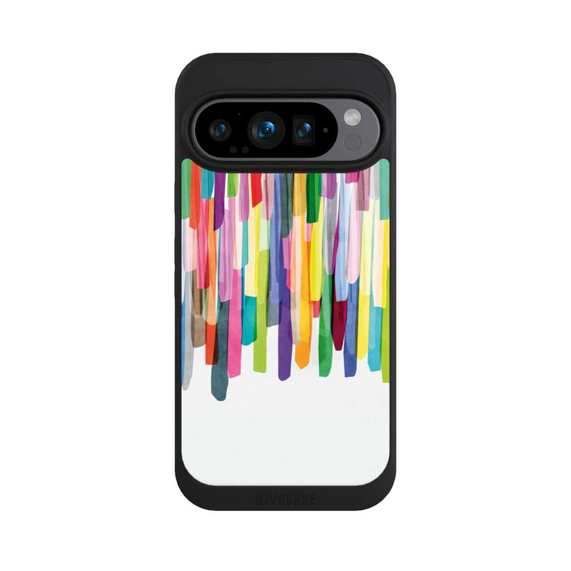 Pixel 9 Pro NIVOpure Bunte Streifen Weißer Hintergrund