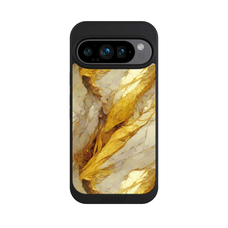 Pixel 9 Pro NIVOpure Weiße Marmor-Golddruckschichten