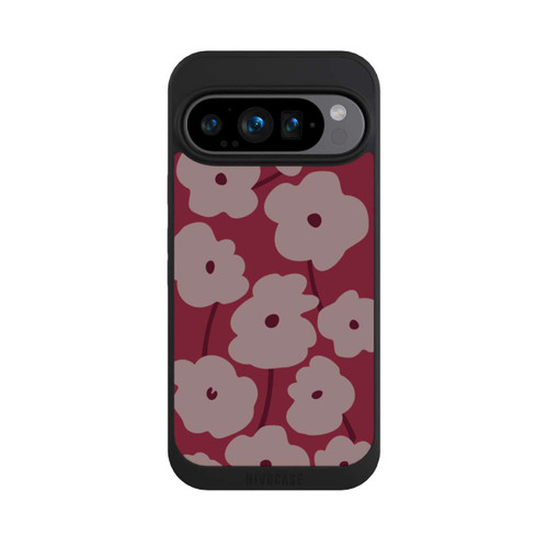 Google Pixel 9 Pro NIVOpure Minimalistische Blumen Bordeaux