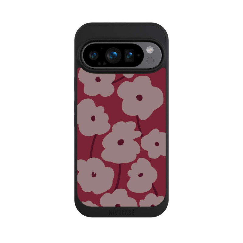 Pixel 9 Pro NIVOpure Minimalistische Blumen Bordeaux