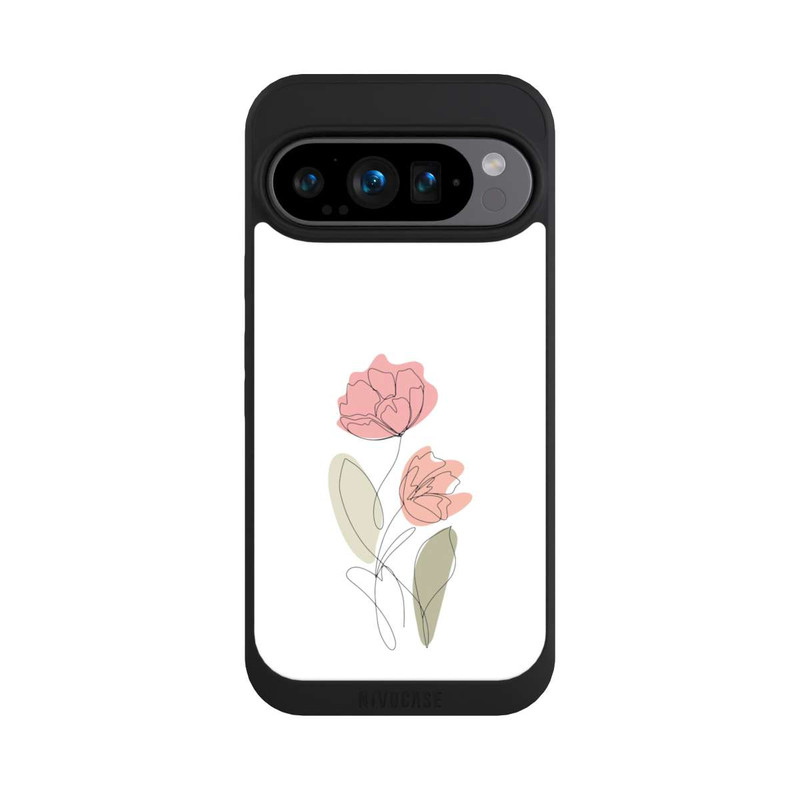 Pixel 9 Pro NIVOpure Blume Line Art Rot