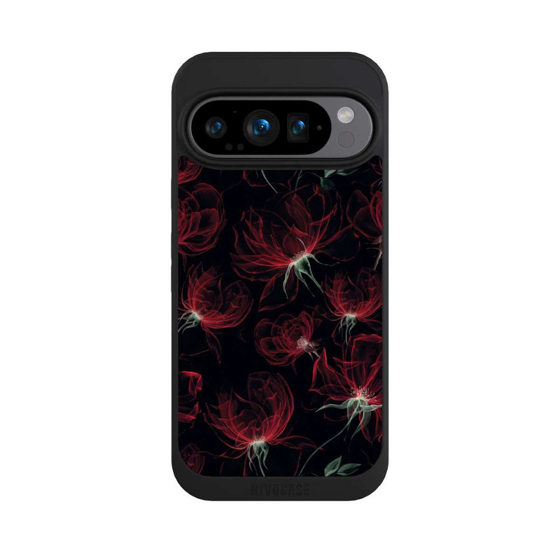 Pixel 9 Pro NIVOpure Tapete mit roten Blumen