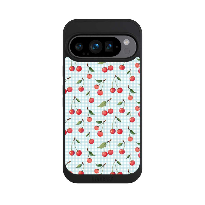 Pixel 9 Pro NIVOpure Cherries and Blue Gingham