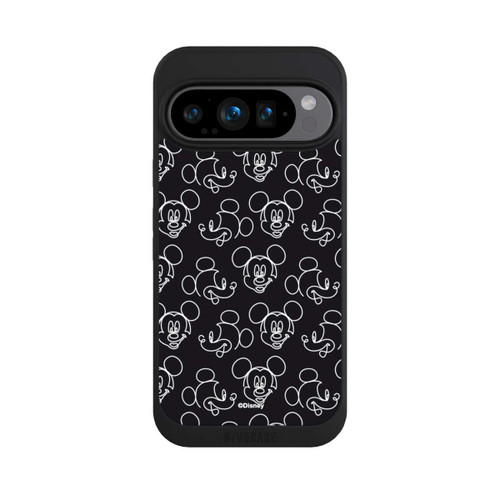 Google Pixel 9 Pro NIVOpure Disney Mickey Faces Black Line Art Pattern