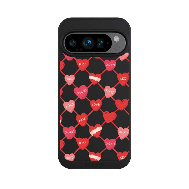 Pixel 9 Pro NIVOpure Herz Muster XOXO Rot
