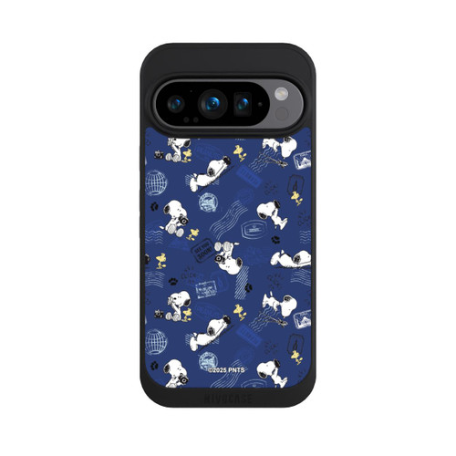 Google Pixel 9 Pro NIVOpure Peanuts Travel Stamps Pattern Blue