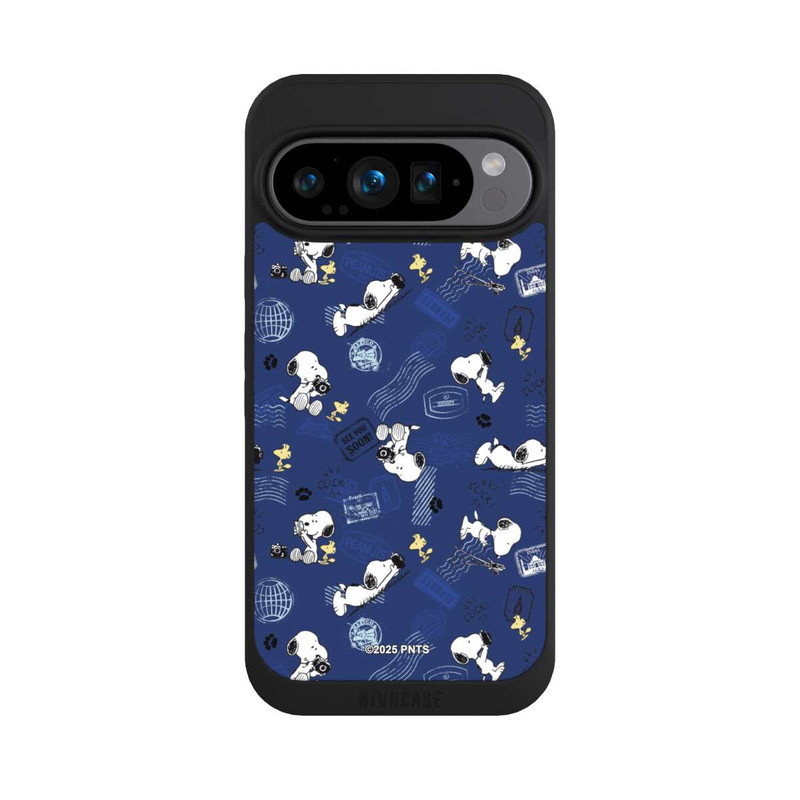 Pixel 9 Pro NIVOpure Peanuts Travel Stamps Pattern Blue