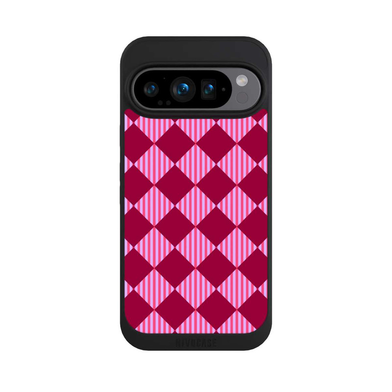 Pixel 9 Pro NIVOpure Rauten Muster Rot Rosa