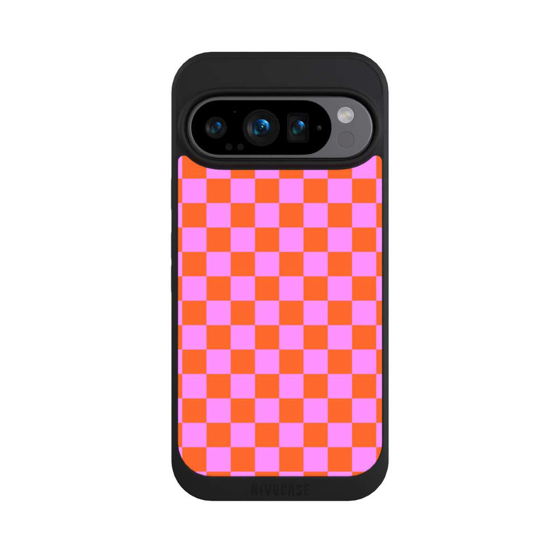 Pixel 9 Pro NIVOpure Schachbrett Orange Rosa
