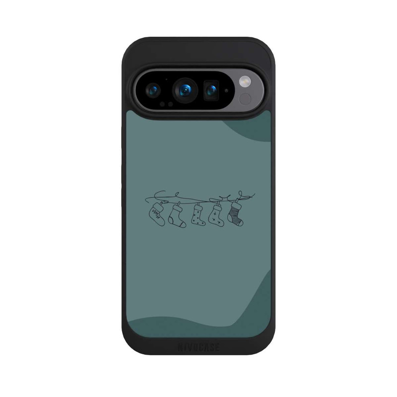 Pixel 9 Pro NIVOpure Weihnachtsstrümpfe Line Art Minimalistisch