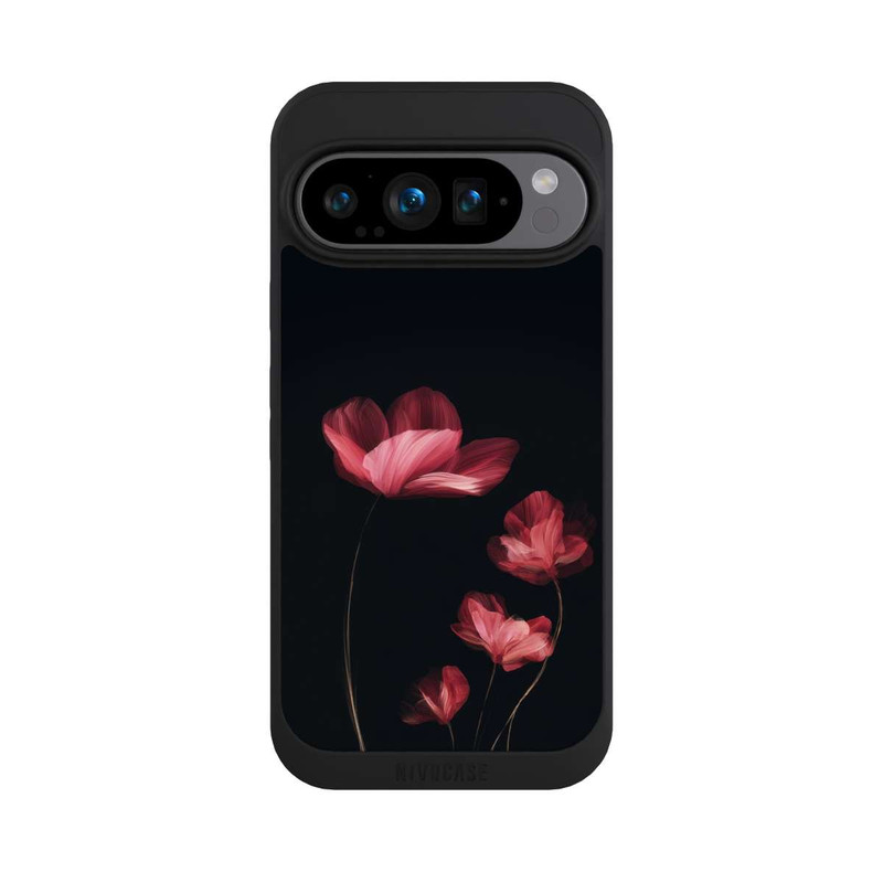 Pixel 9 Pro NIVOpure Burgunder Blüten schwarz