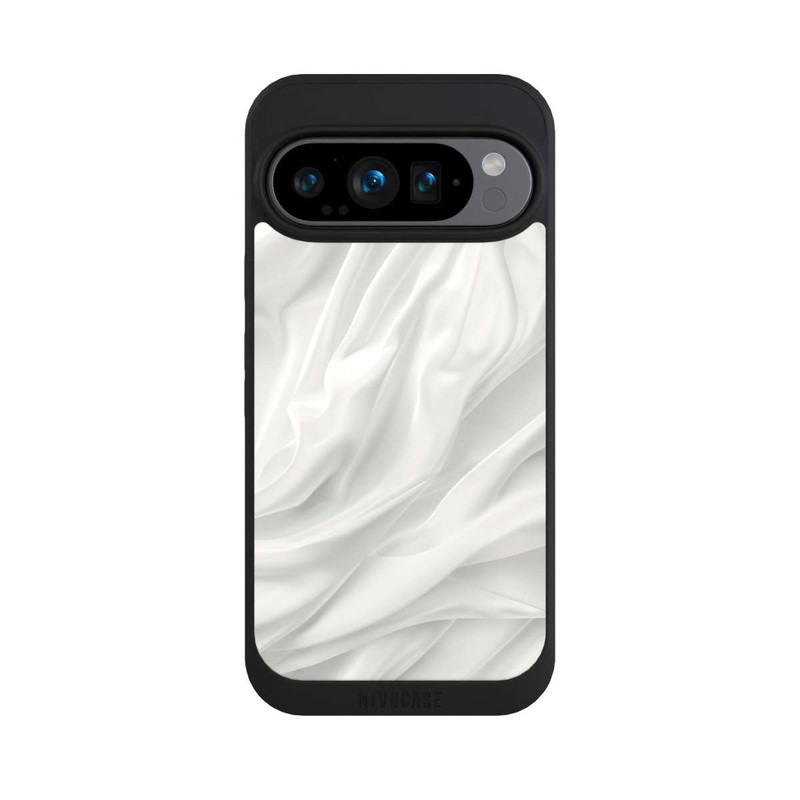 Pixel 9 Pro NIVOpure Weiße Seidenmatte Textur mit KI