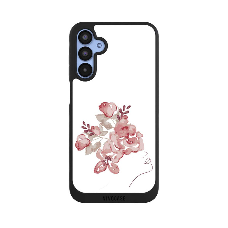 Galaxy A15 5G NIVOpure Line Art Gesicht Blumen