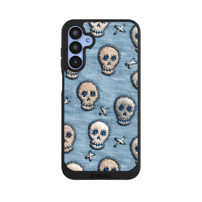 Galaxy A15 5G NIVOpure Skulls on Jeans Pattern