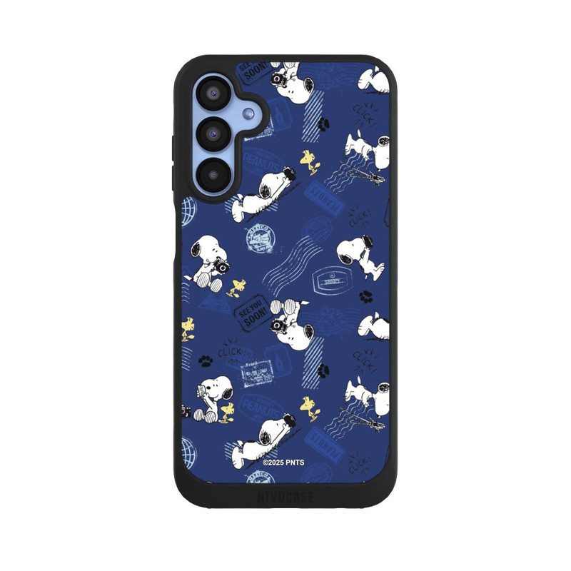 Galaxy A15 5G NIVOpure Peanuts Travel Stamps Pattern Blue