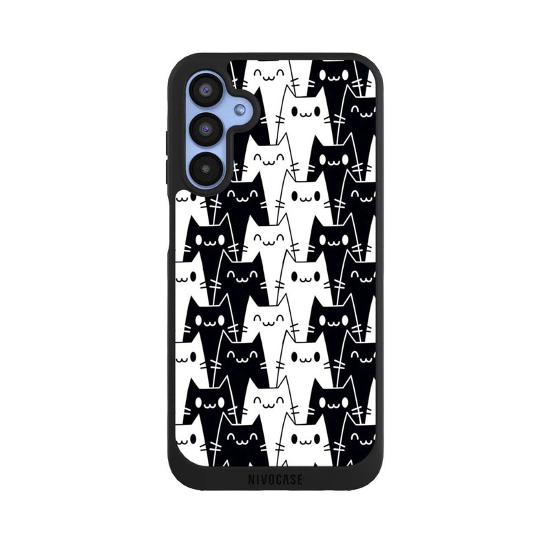 Galaxy A15 5G NIVOpure Papier Peint Chat Noir Blanc