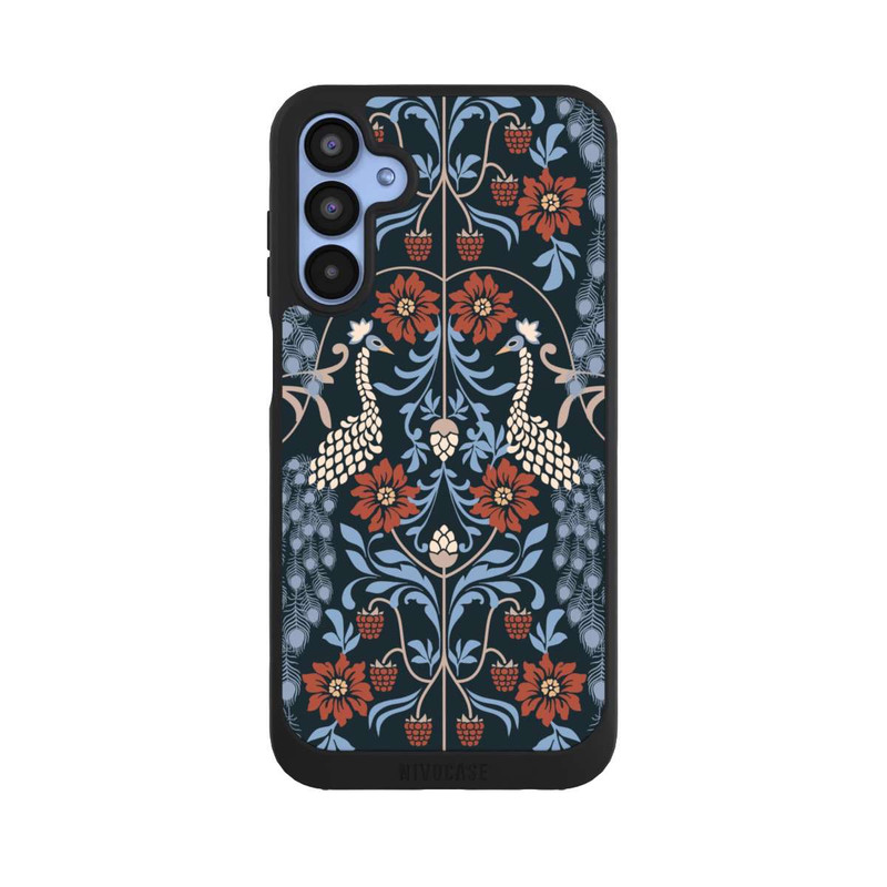 Galaxy A15 5G NIVOpure Vintage Peacock Garden Arts and Crafts Floral Dark