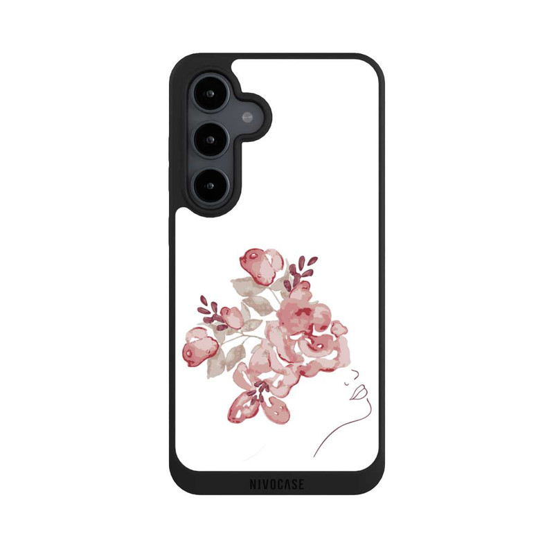 Galaxy S24 FE NIVOpure Line Art Fleurs de visage de femme