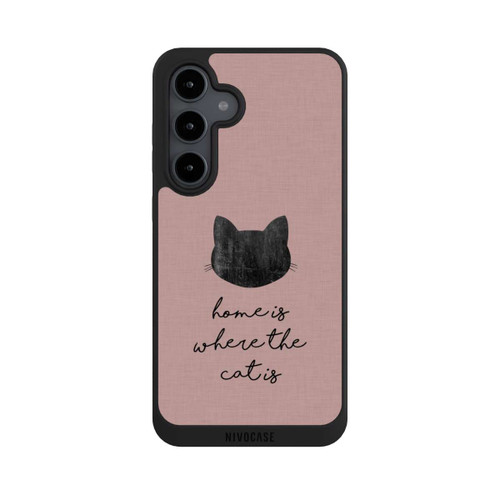 Samsung Galaxy S24 FE 5G NIVOpure Home Is Where The Cat Is - Black on Pink
