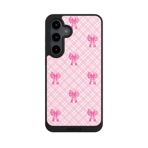 Samsung Galaxy S24 FE 5G NIVOpure Pink Bows and Plaid Pattern