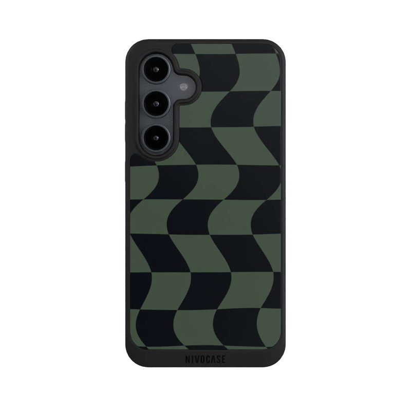 Galaxy S24 FE NIVOpure Checked Pattern Green Black
