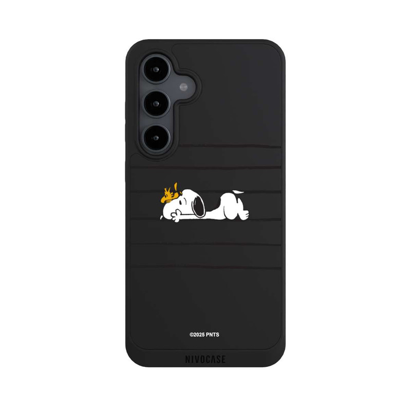 Galaxy S24 FE NIVOpure Snoopy Woodstock Streifen Peanuts Transparent