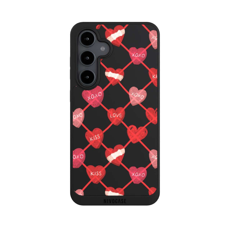 Galaxy S24 FE NIVOpure Heart Pattern XOXO Red