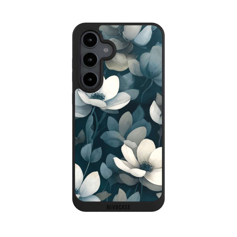 Galaxy S24 FE NIVOpure Negative Flower Petrol White with AI