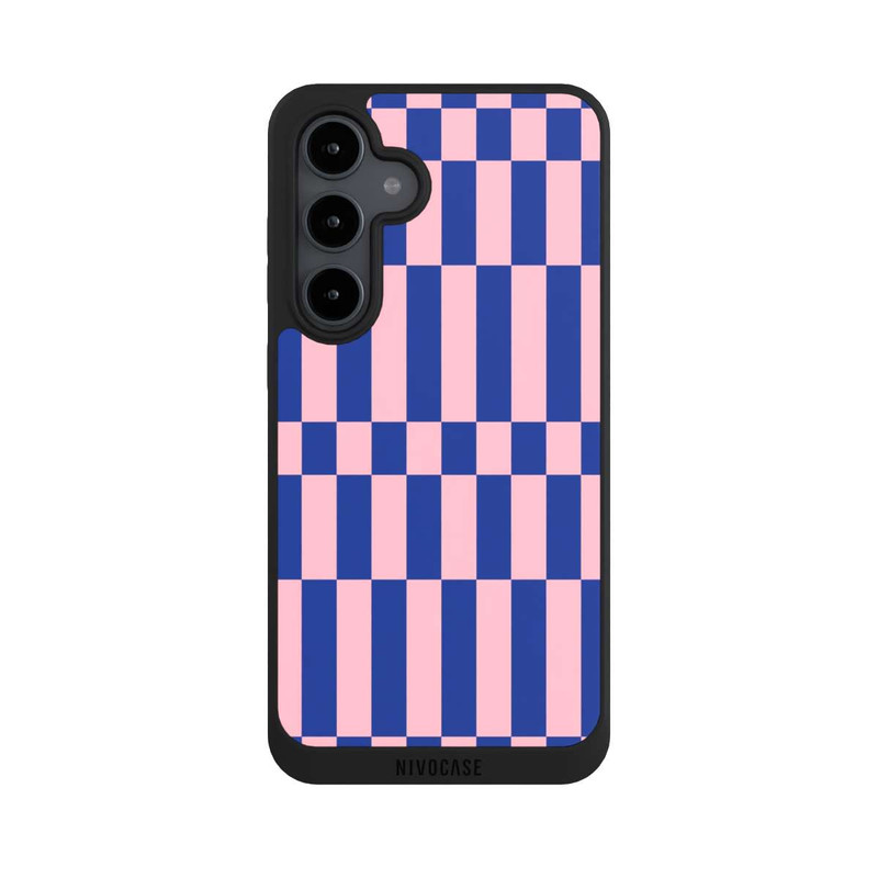 Galaxy S24 FE NIVOpure Checked Abstract Bold Electric Blue and Pink Color Block