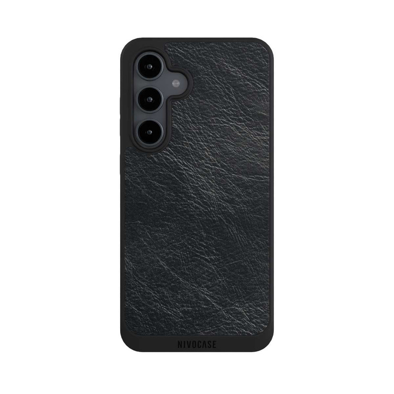 Galaxy S24 FE NIVOpure Schwarzer Lederlook Hintergrund