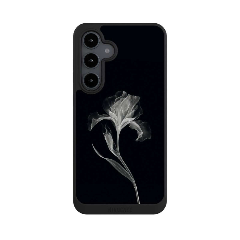 Galaxy S24 FE NIVOpure Fleur négative Gris sur noir avec IA
