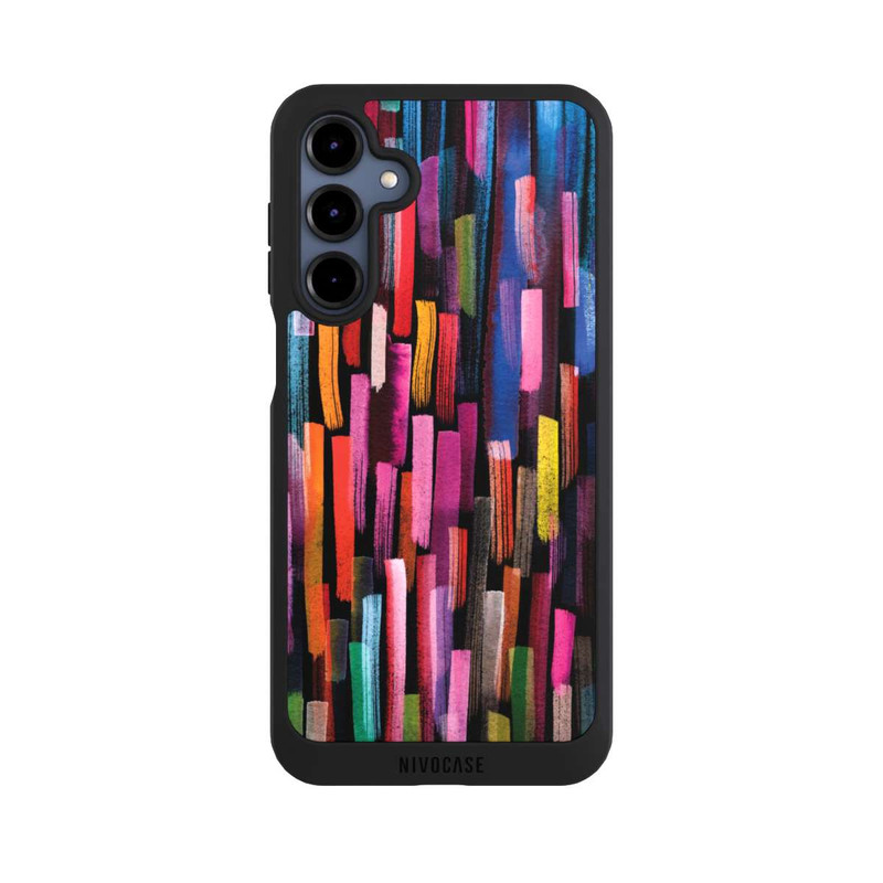 Galaxy A16 5G NIVOpure Bunte Pinselstriche schwarz