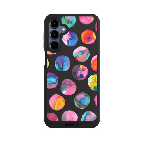 Samsung Galaxy A16 5G NIVOpure Bunte Tintenmurmeln Punkte Schwarz