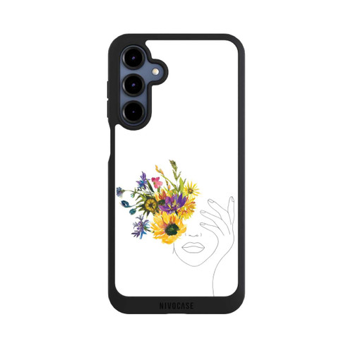 Samsung Galaxy A16 5G NIVOpure Line Art Frau Sonnenblumen
