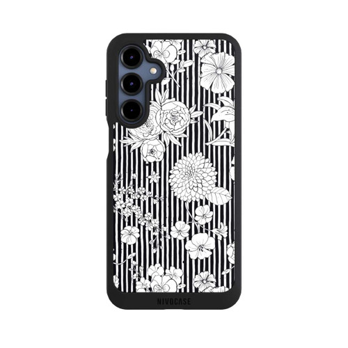 Samsung Galaxy A16 5G NIVOpure Blumen und Streifen Schwarz und Weiß