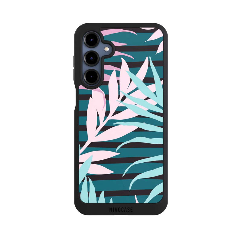 Galaxy A16 5G NIVOpure Feuilles de jungle pastel rose sarcelle