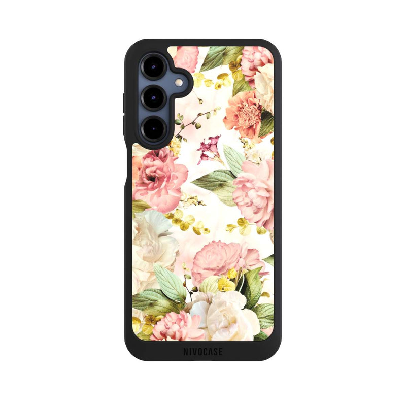 Galaxy A16 5G NIVOpure Cadre fleur pivoines beige