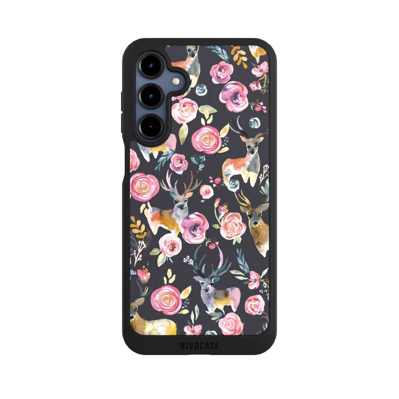 Galaxy A16 5G NIVOpure Hirsche und Blumen Anthrazit