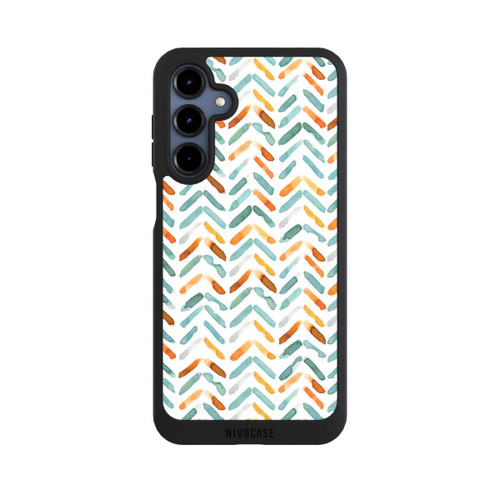 Samsung Galaxy A16 5G NIVOpure Elegantes Herbstchevron Blau Orange