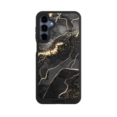 Samsung Galaxy A16 5G NIVOpure Look Spirales de Marbre Sombre &amp; Or
