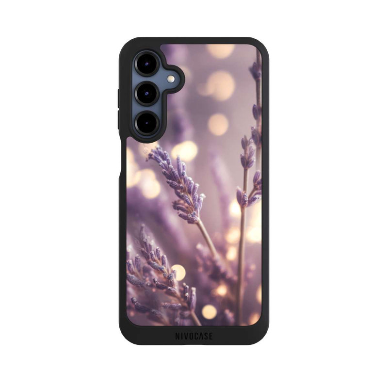 Galaxy A16 5G NIVOpure Lavande en gros plan avec IA