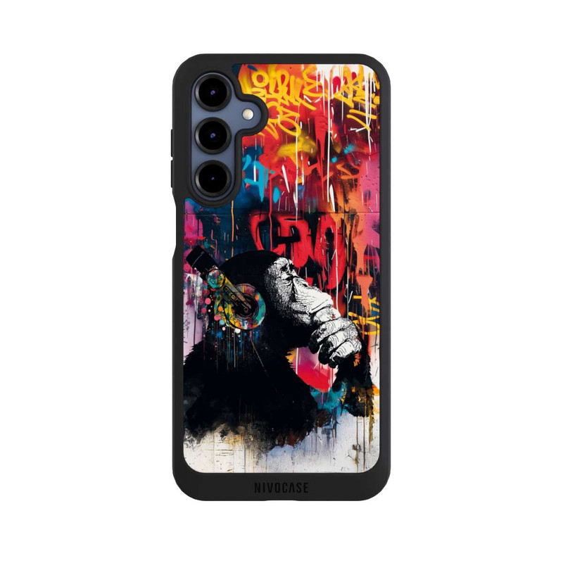 Galaxy A16 5G NIVOpure Affe Stereo Kopfhörer Graffiti Street Art Blau