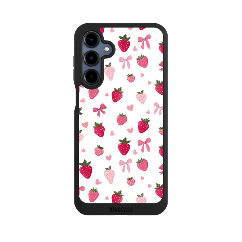 Galaxy A16 5G NIVOpure Strawberry Ribbon Pattern Pink