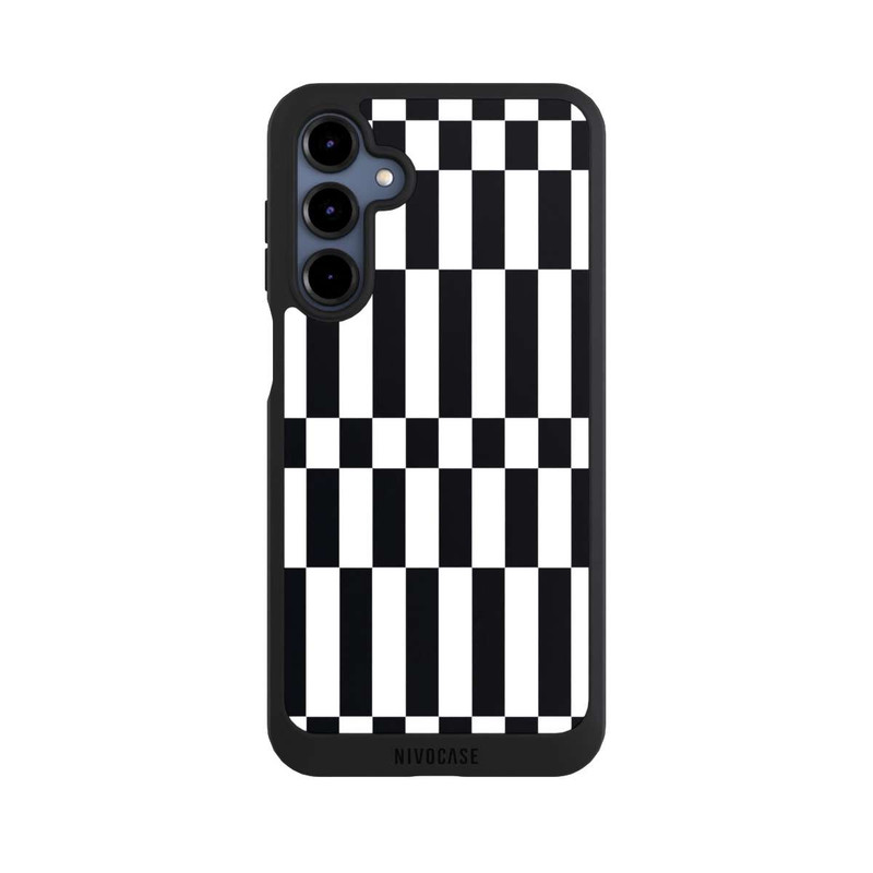 Galaxy A16 5G NIVOpure Checked Abstract Bold Black and White Color Block