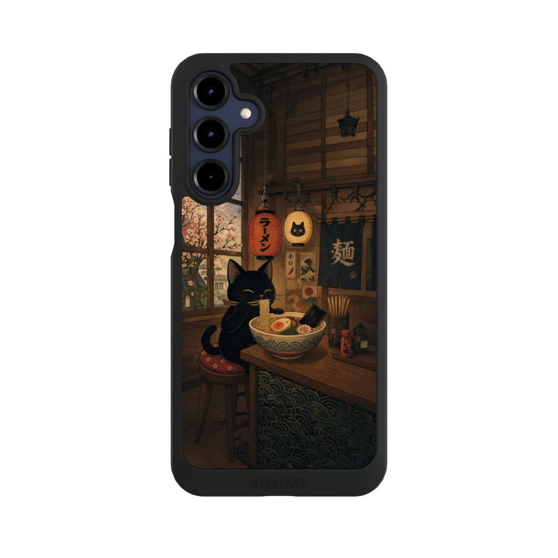 Galaxy A16 5G NIVOpure Bar à ramen avec un chat noir avec l'IA