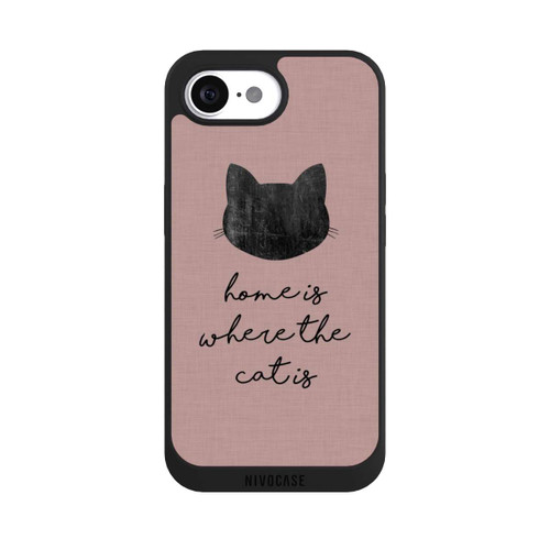 Apple iPhone 16e NIVOpure Home Is Where The Cat Is - Black on Pink