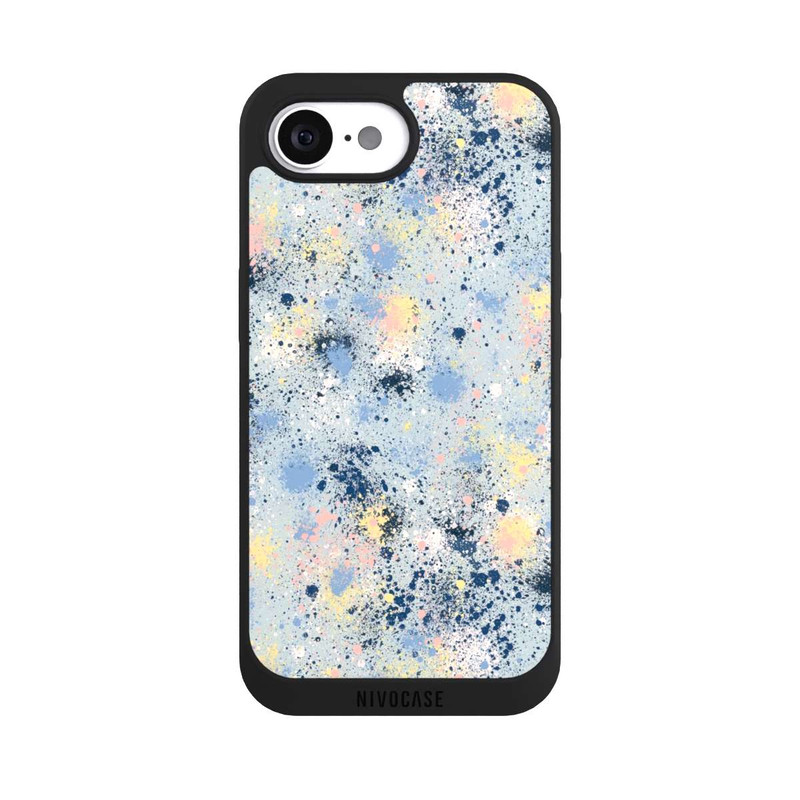 iPhone 16e NIVOpure Tintentropfen Staub Textur Blau
