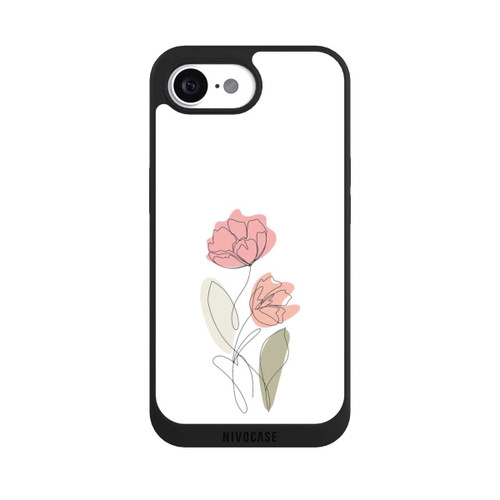 Apple iPhone 16e NIVOpure Blume Line Art Rot