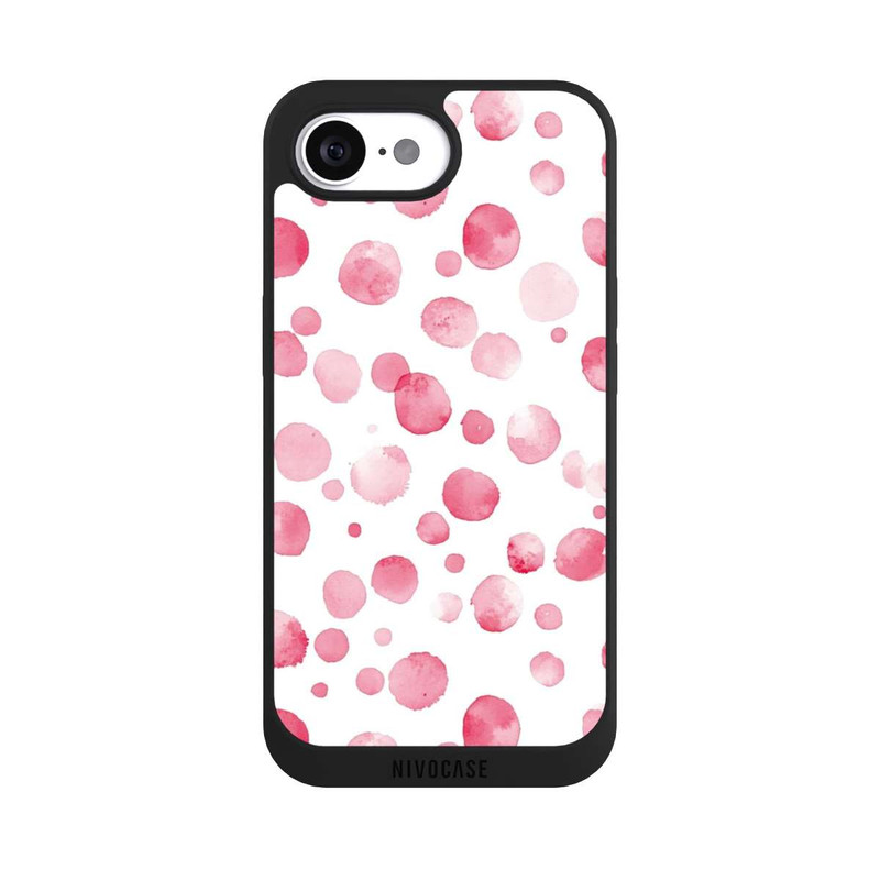iPhone 16e NIVOpure Motif aquarelle à pois roses